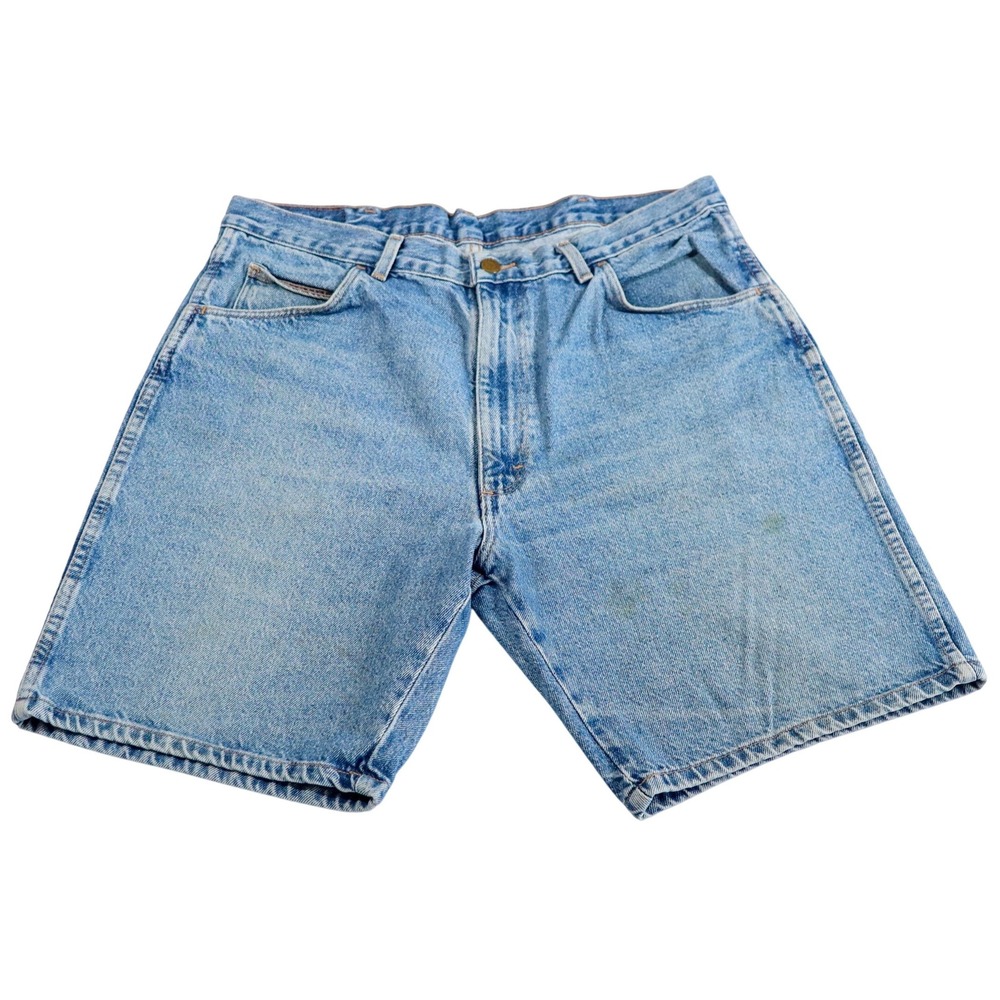 Vintage Wrangler Denim Shorts Mens Size 36 Blue Light Wash Relaxed Fit Y2K Jorts